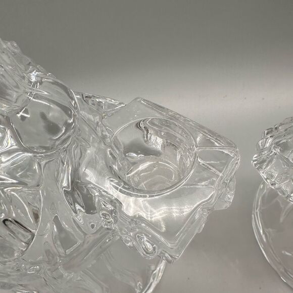 Vintage Imperial 24% lead crystal Santa Clause candlesticks - Picture 4 of 12